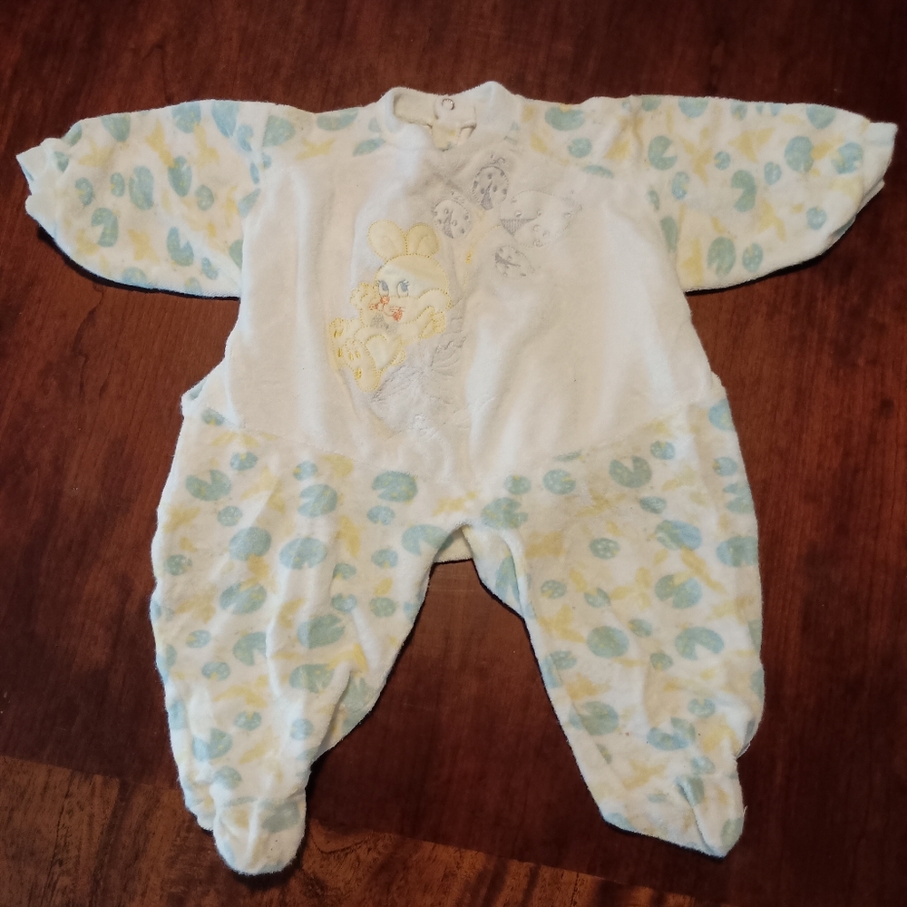 Vintage Baby‎ Bunny Footie Onesie